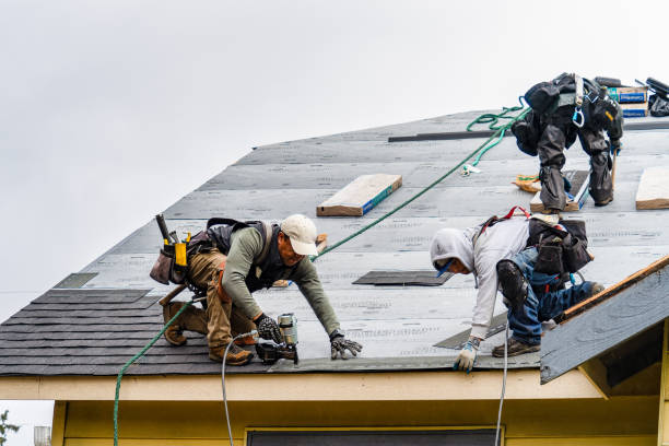 Professional Gutter Installation technician working in Pleasantville, PA